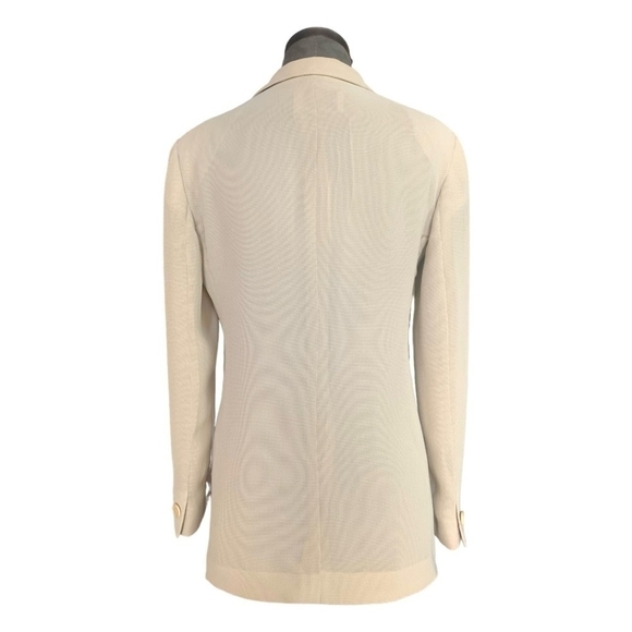 Women Blazer EMPORIO ARMANI Beige Single Button Front Long Sleeve Blazer Jacket - Picture 6 of 8